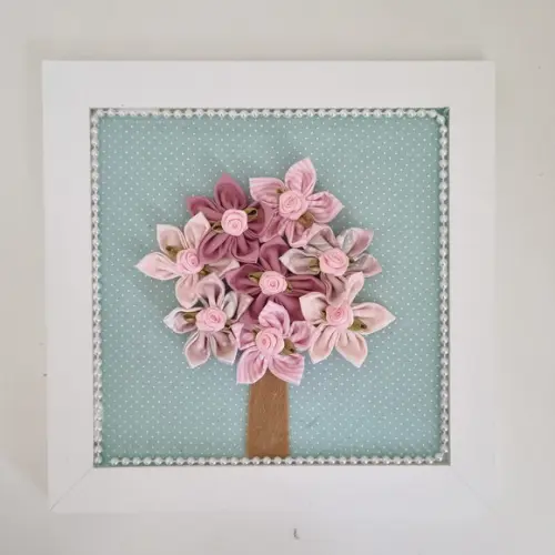 Trio de Quadros Rosa e Verde