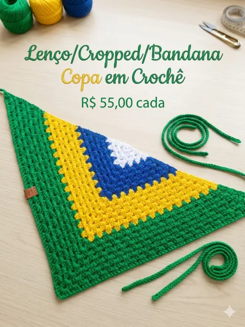 Bandana copa em croche