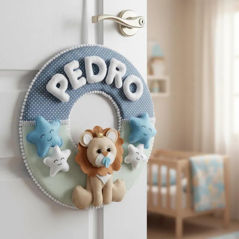 Porta maternidade Menino Leãozinho