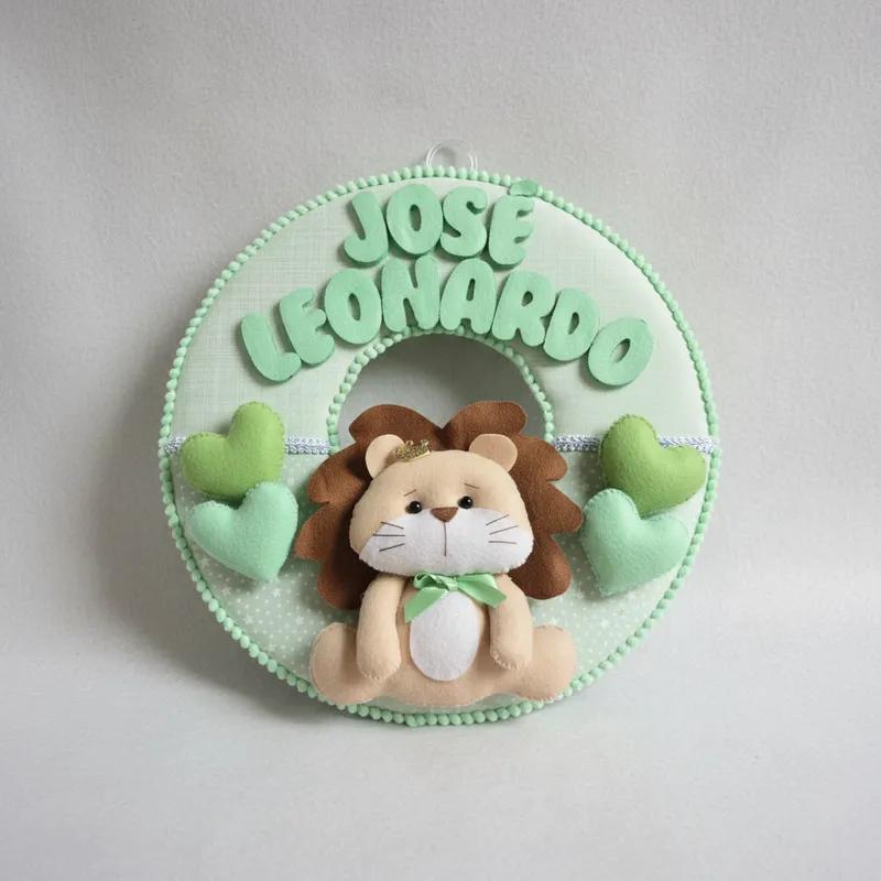 Porta maternidade menino Leãozinho Baby feltro