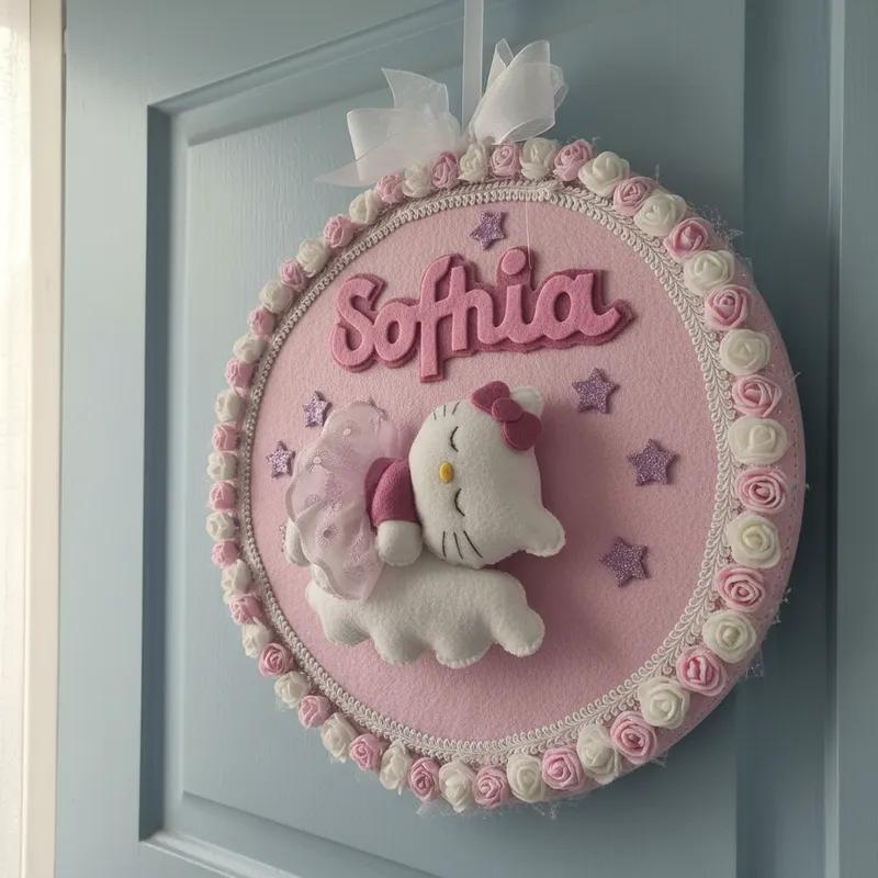 Porta maternidade Menina Soninho Hello Kitty