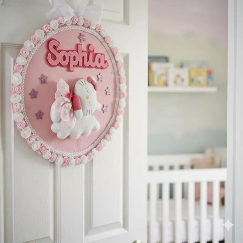 Porta maternidade Menina Soninho Hello Kitty