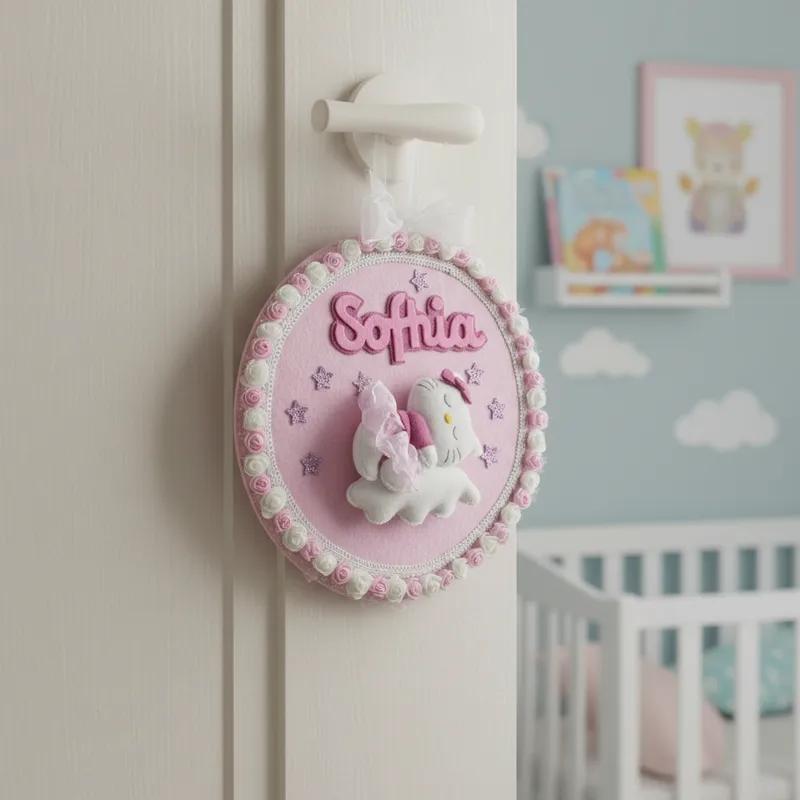 Porta maternidade Menina Soninho Hello Kitty