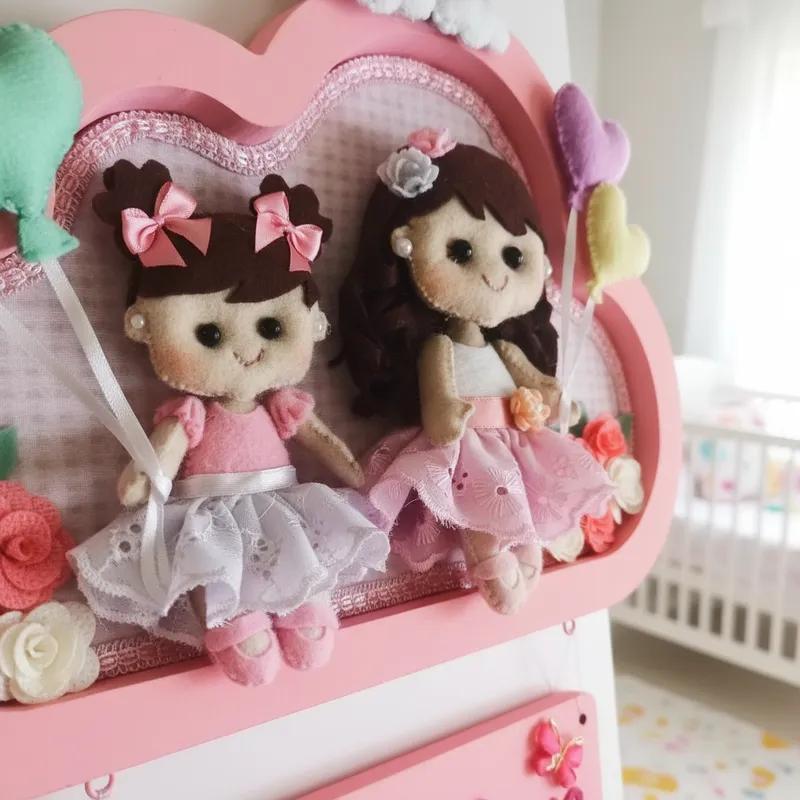 Porta maternidade menina  nuvem encantada irmãs
