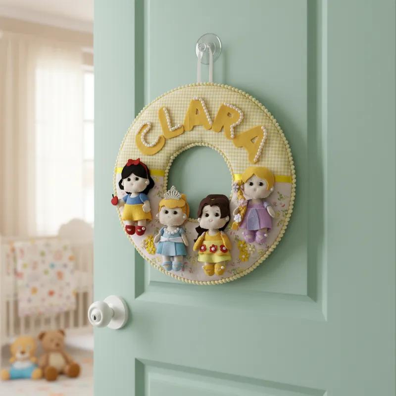 Porta maternidade Menina Princesas Encantadas