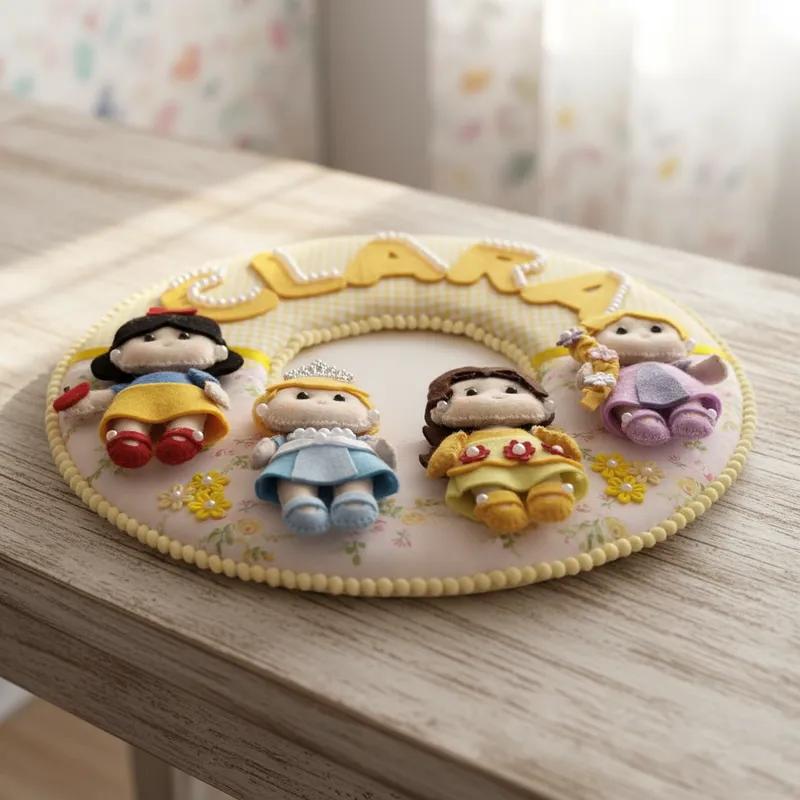 Porta maternidade Menina Princesas Encantadas