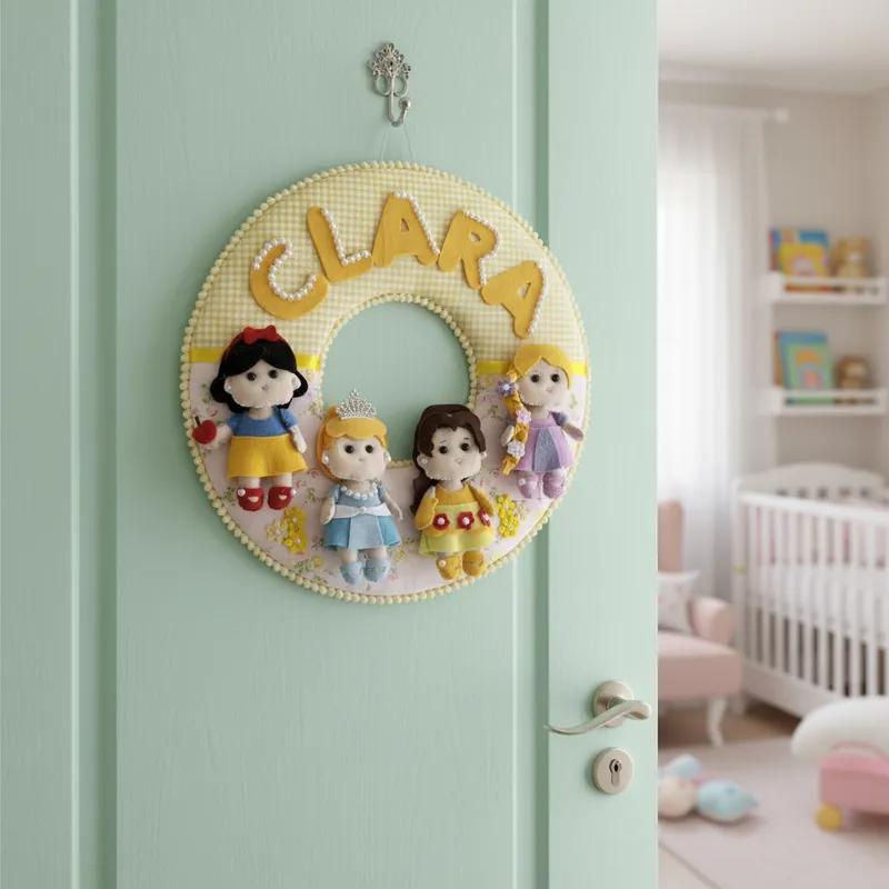 Porta maternidade Menina Princesas Encantadas