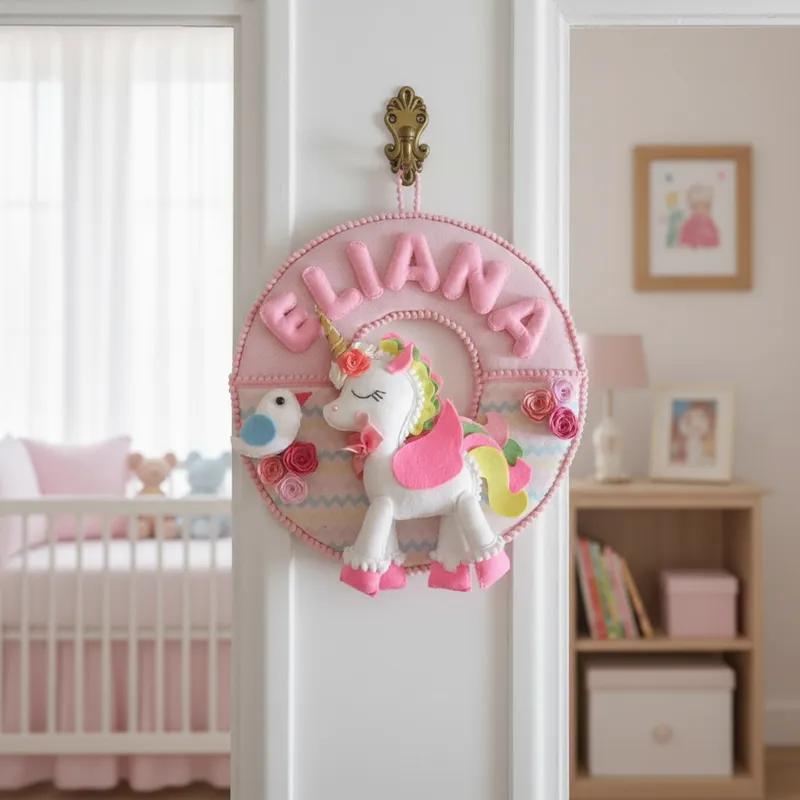 Porta maternidade Unicórnio Menina
