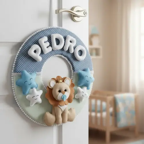 Porta maternidade Menino Leãozinho