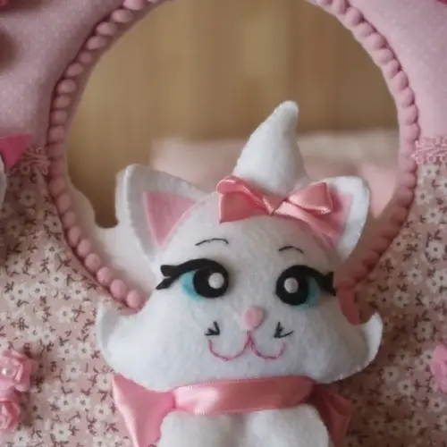 Porta maternidade Menina Gatinha feltro
