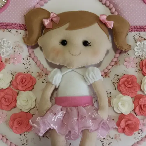 Porta maternidade Menina e pérolas