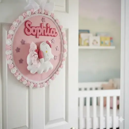 Porta maternidade Menina Soninho Hello Kitty
