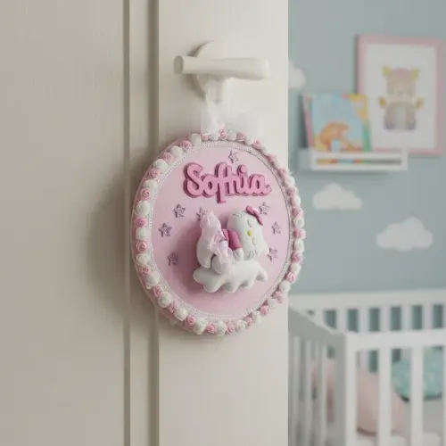 Porta maternidade Menina Soninho Hello Kitty
