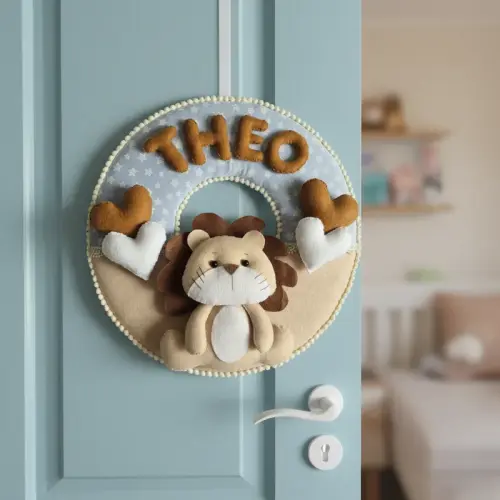 Porta maternidade Menino Leãozinho rei