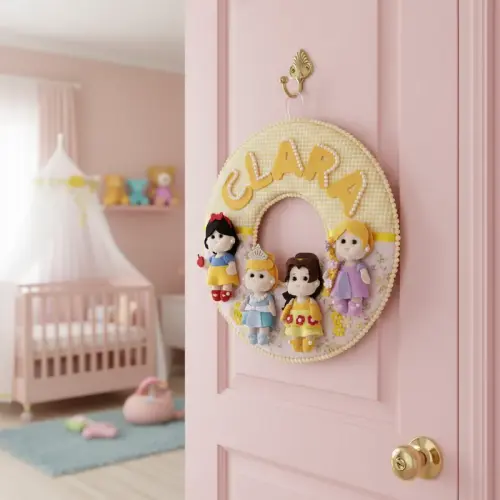 Porta maternidade Menina Princesas Encantadas