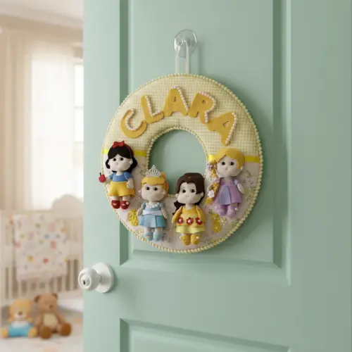 Porta maternidade Menina Princesas Encantadas