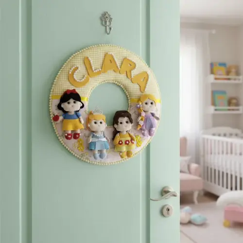 Porta maternidade Menina Princesas Encantadas