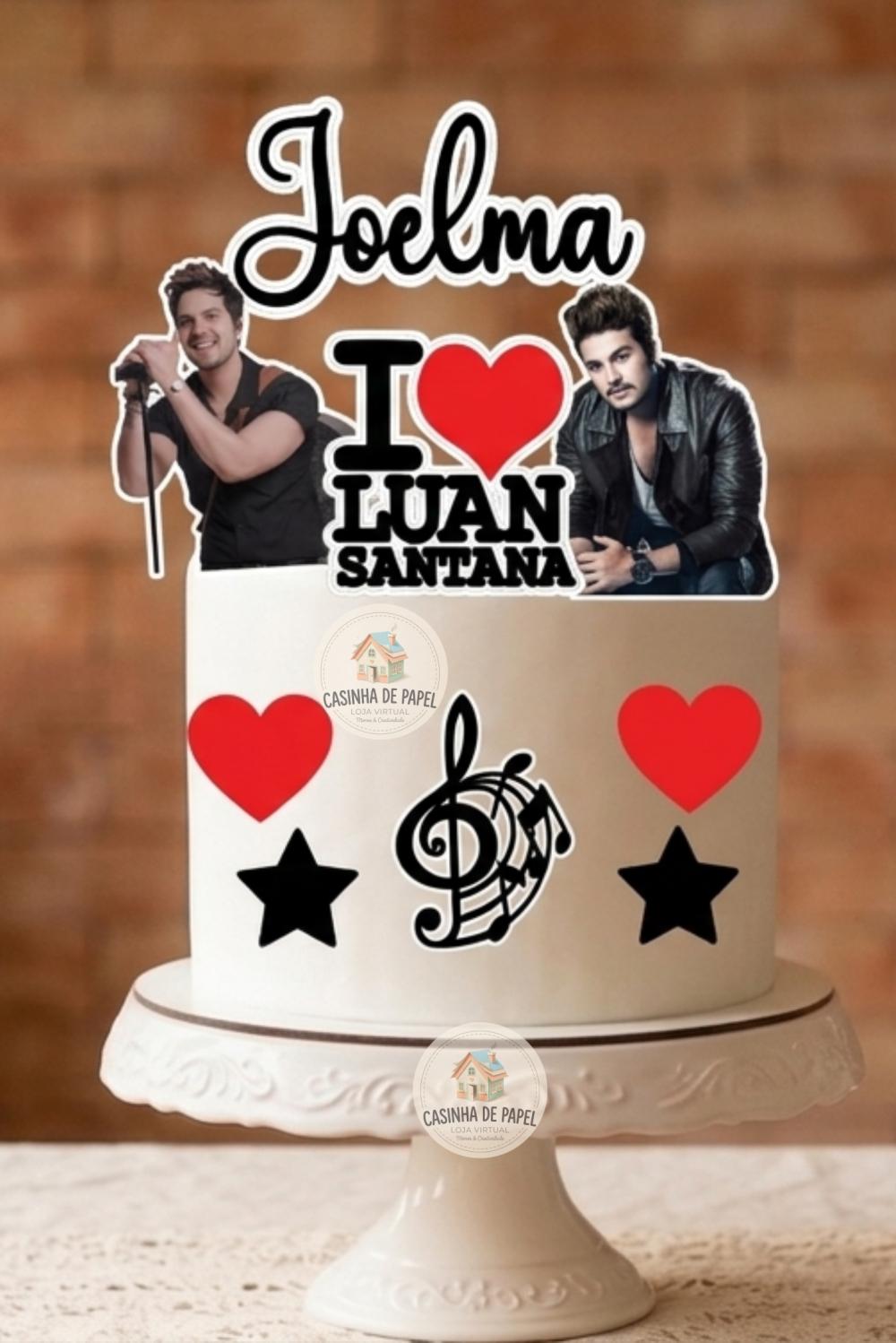 TOPO DE BOLO LUAN SANTANA I LOVE YOU