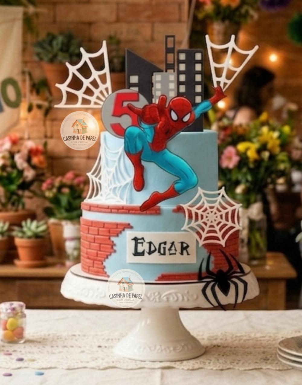 TOPO DE BOLO HOMEM ARANHA