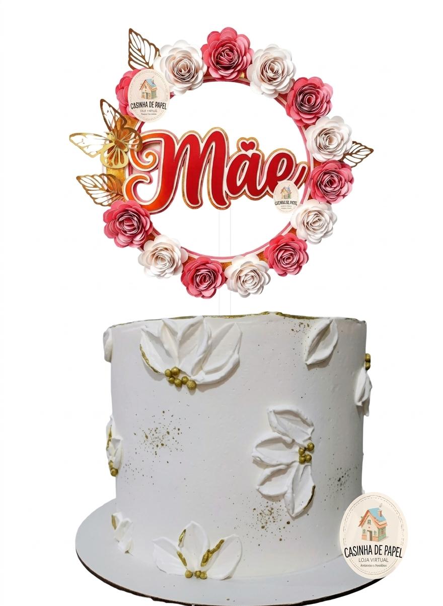 TOPO CIRCULAR FLORAL MÃE