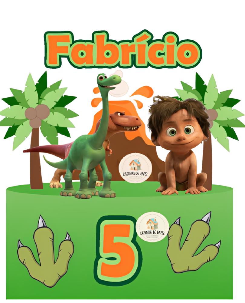 TOPPER DE BOLO O BOM DINOSSAURO