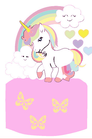 TOPO DE BOLO UNICORNIO EM CAMADAS