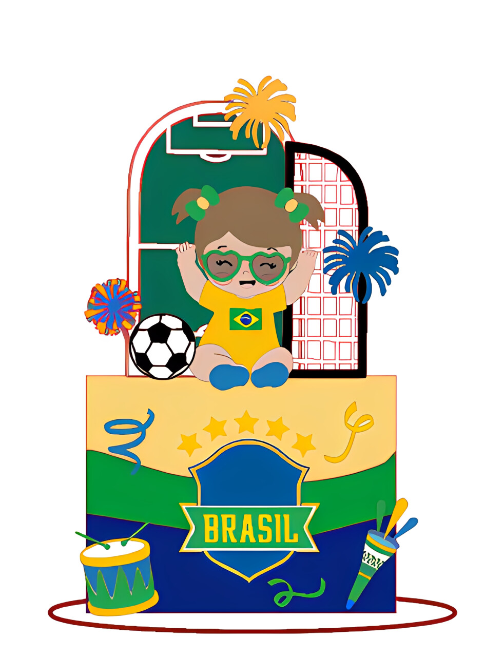 TOPO DE BOLO  FUTEBOL MENINA BABY