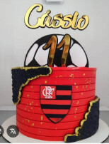 TOPO DE BOLO  FLAMENGO BOLA 3D HEITOR