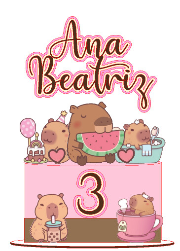 TOPO DE BOLO CAPIVARA CUTE