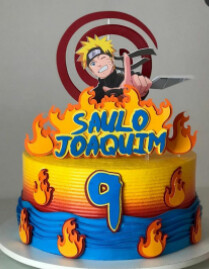 TOPO DE BOLO  NARUTO-03 FOGO