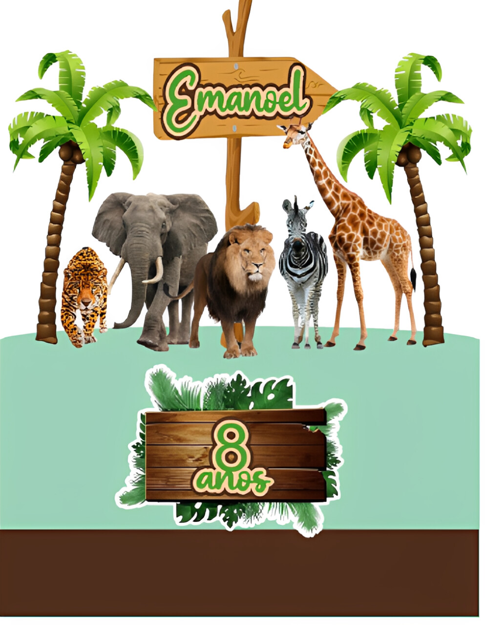 TOPO DE BOLO ANIMAIS SELVAGEM ,SAFARI