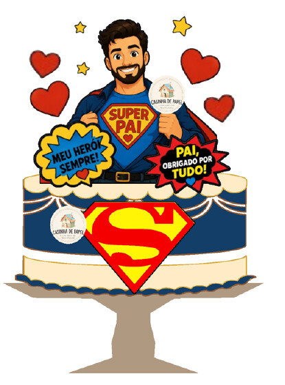TOPO SUPER PAI CUTE-BALÕES