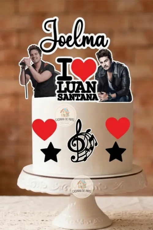 TOPO DE BOLO LUAN SANTANA I LOVE YOU