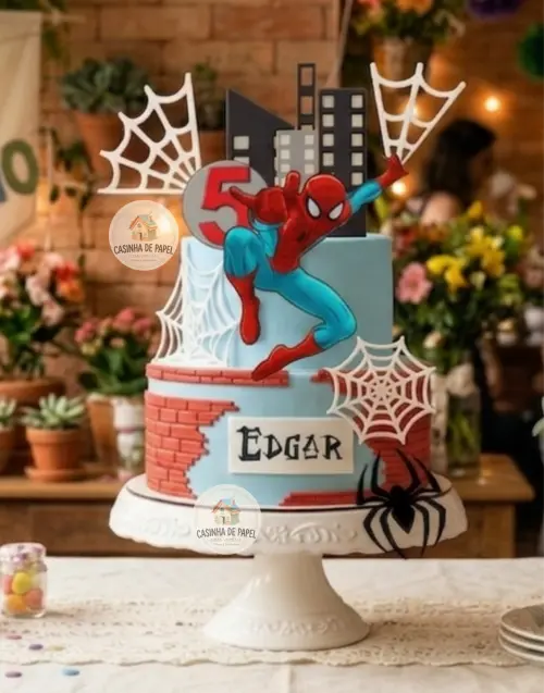 TOPO DE BOLO HOMEM ARANHA