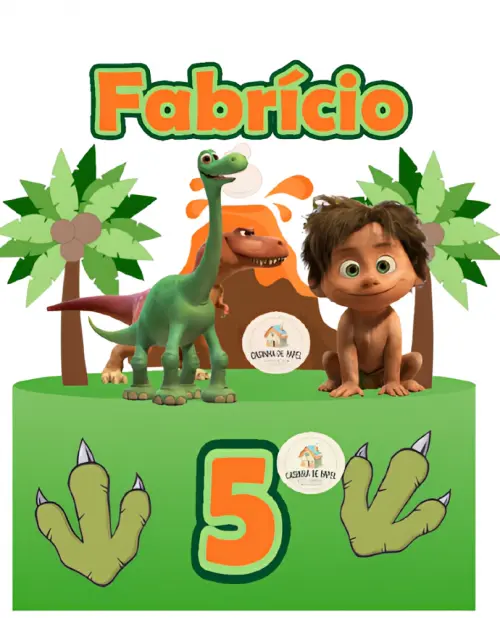 TOPPER DE BOLO O BOM DINOSSAURO