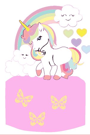 TOPO DE BOLO UNICORNIO EM CAMADAS