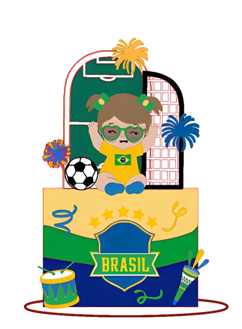 TOPO DE BOLO  FUTEBOL MENINA BABY