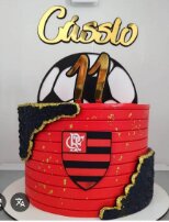 TOPO DE BOLO  FLAMENGO BOLA 3D HEITOR
