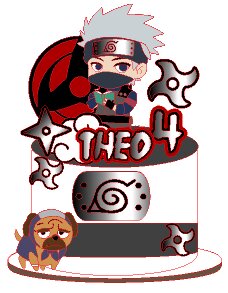 TOPO DE BOLO KAKASHI CUTE NARUTO