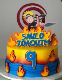 TOPO DE BOLO  NARUTO-03 FOGO