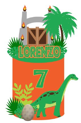 TOPO DE BOLO DINO E  PORTAL