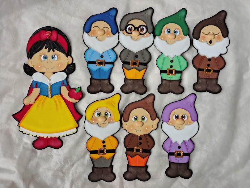 Apliques Branca de Neve e os 7 Anões em Eva