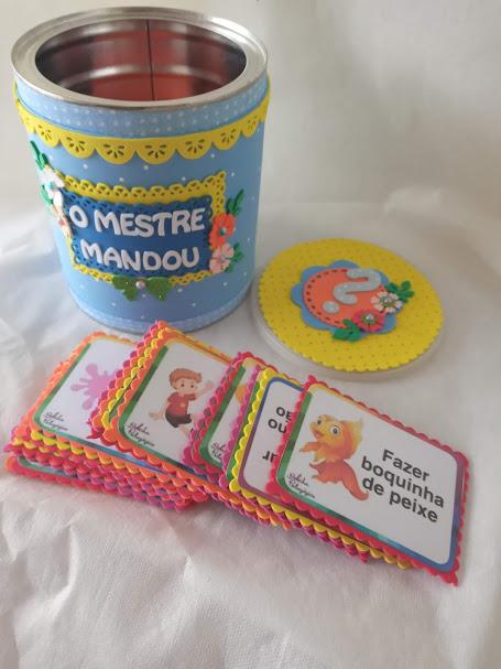 Lata o Mestre Mandou com fichas plastificadas