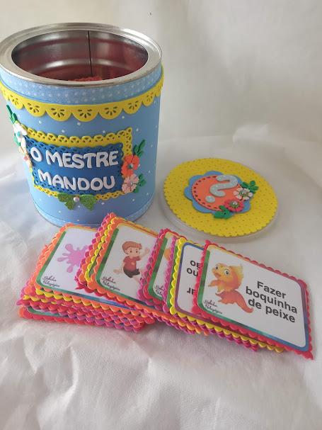 Lata o Mestre Mandou com fichas plastificadas