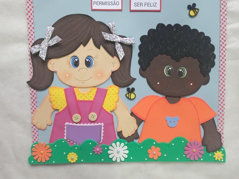 Cartaz escolar dos Combinados da turma em eva