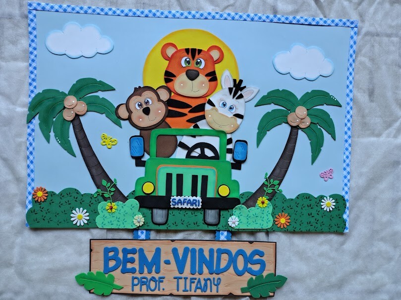 Cartaz de Bem-vindos no tema Safari
