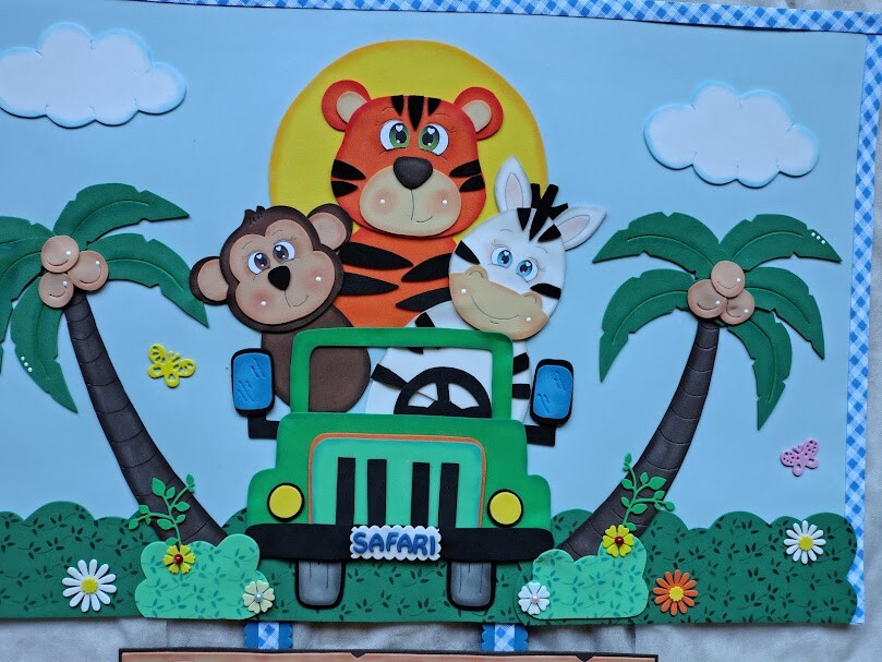 Cartaz de Bem-vindos no tema Safari