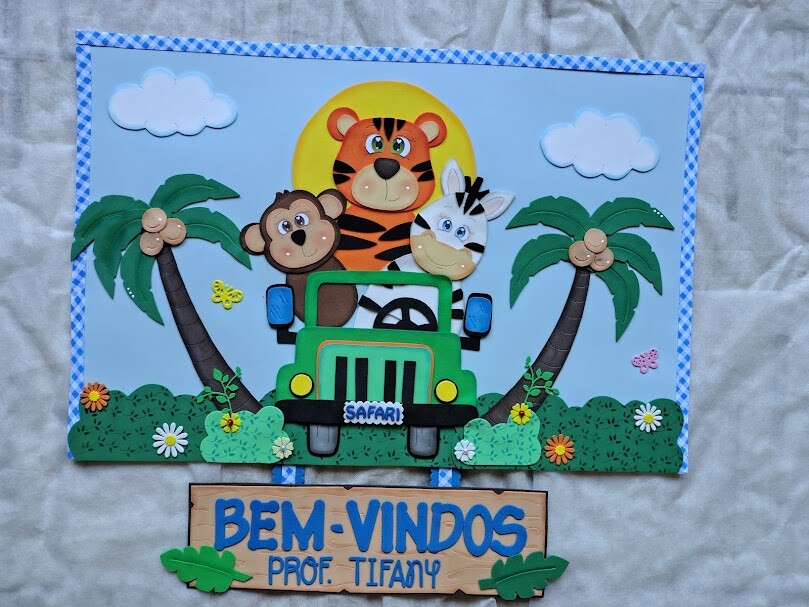 Cartaz de Bem-vindos no tema Safari