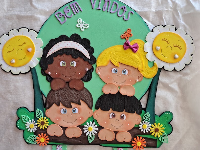 Cartaz de Bem-vindos no tema crianças