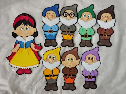 Apliques Branca de Neve e os 7 Anões em Eva